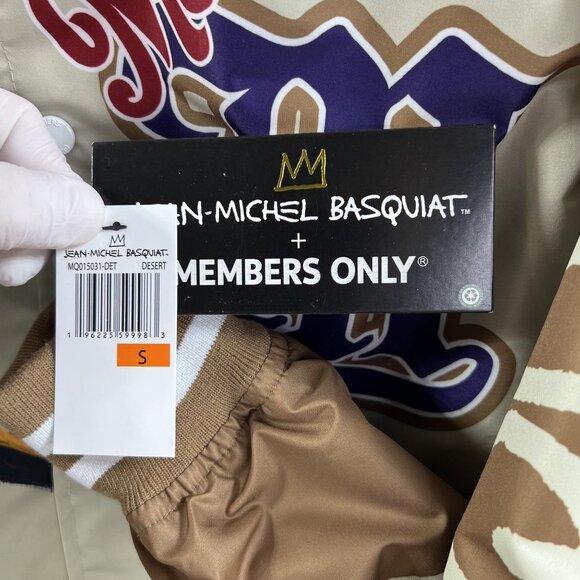Members Only X Jean Michel Basquiat NWT Mens S Mona Lisa Varsity Bomber Jacket - Picture 12 of 16
